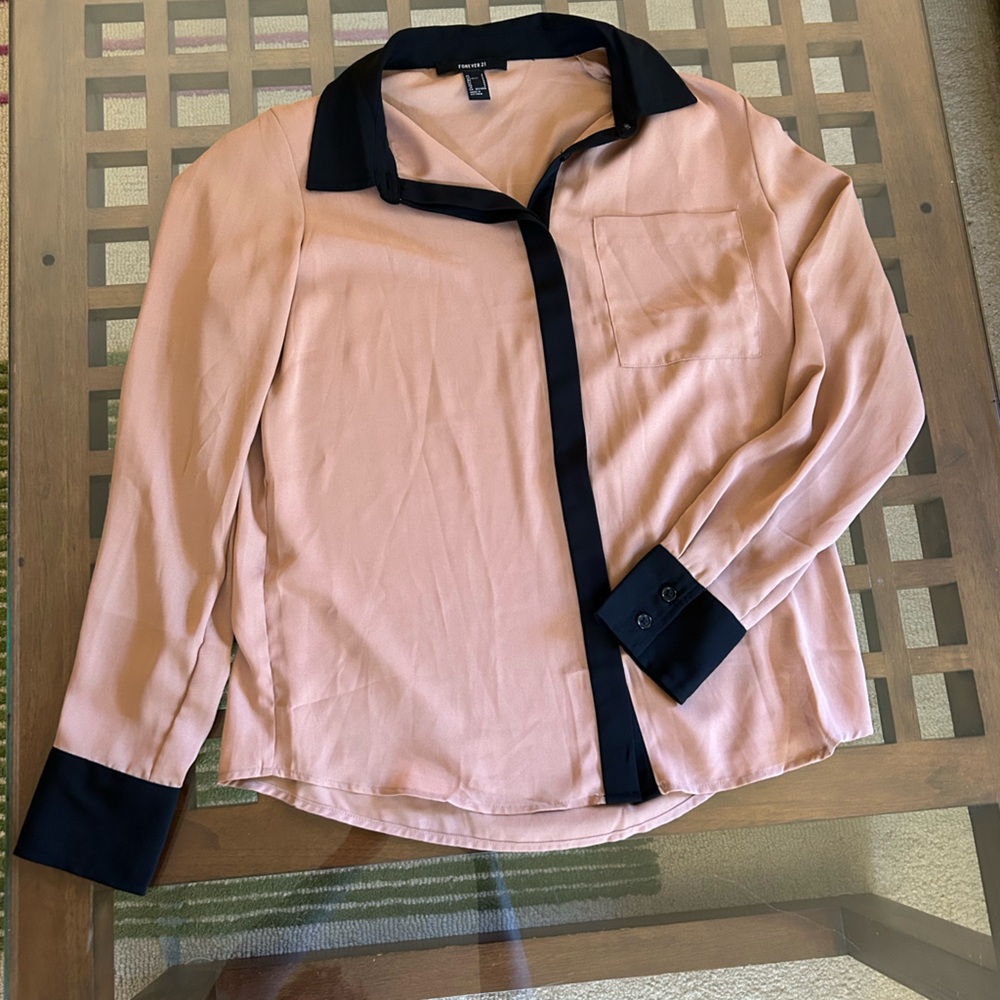 Forever 21 Black and Pink Blouse